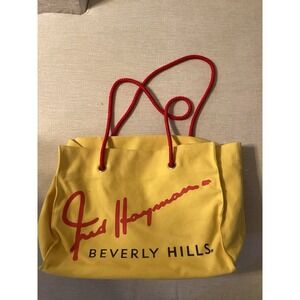 Fred Hayman Beverly Hills Canvas Tote Yellow 16" x 11" x 5"